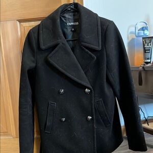 Express Women's Black Peacoat